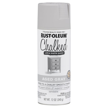 Rust-Oleum Spray Paint, Aged Gray, Matte, Oil, 12 oz 302592